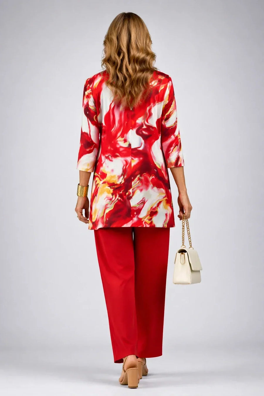 Theodora | Red Swirl-Print Three-Piece Set
