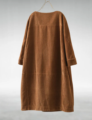 Amy corduroy midi dress in Brown