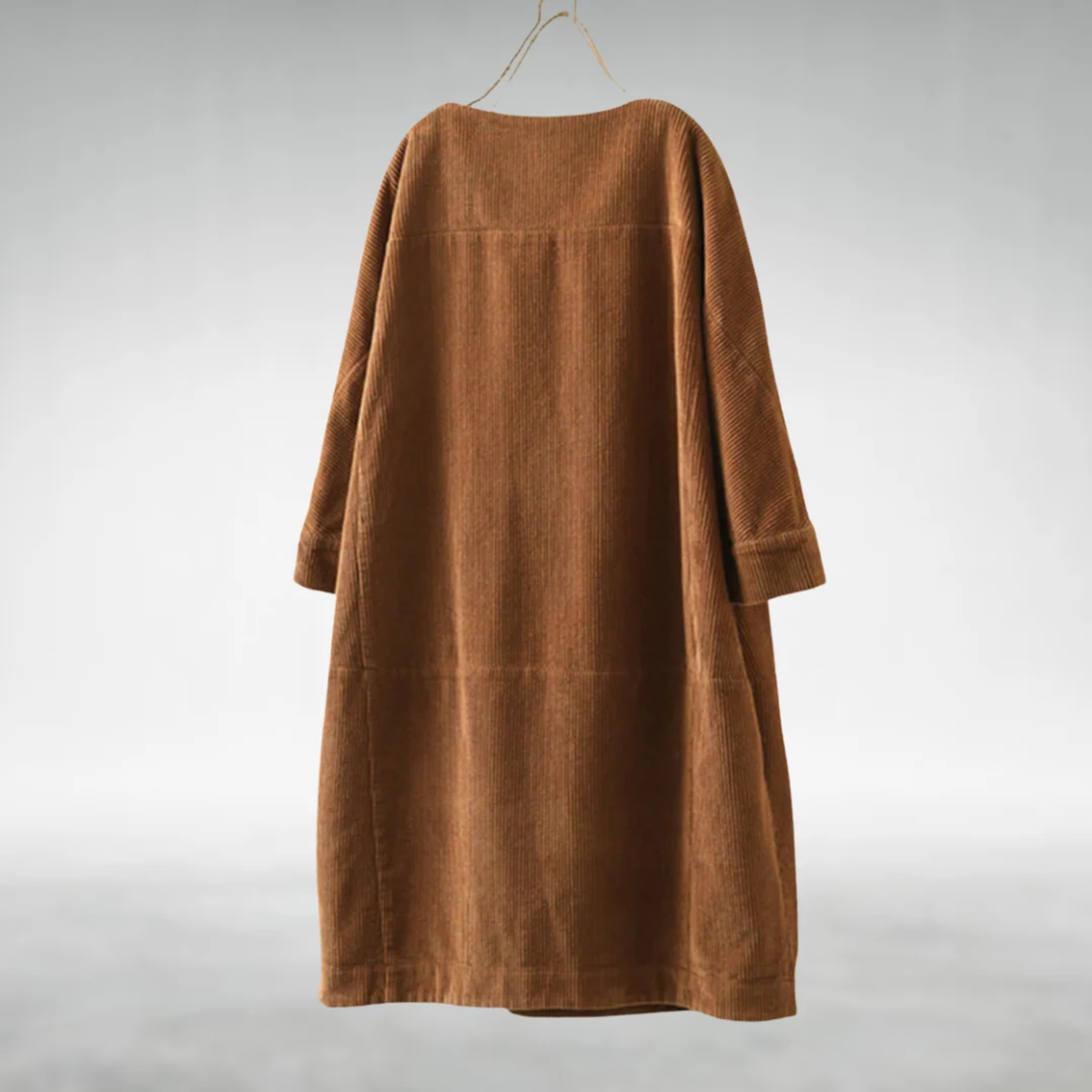 Amy corduroy midi dress in Brown