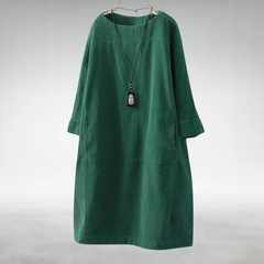 Amy corduroy midi dress in Green