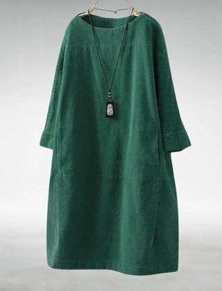 Amy corduroy midi dress in Green