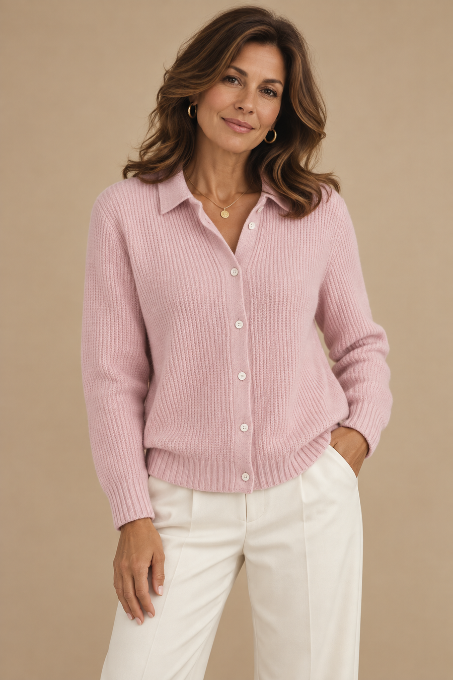 Camille™ | Textured Knit Button-Up Cardigan