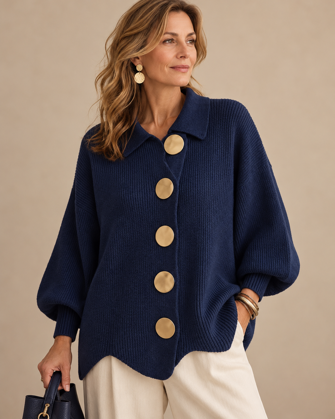 Isadora | Oversized Collared Cardigan