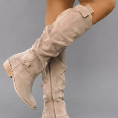 Charlotte suede-look knee-high boots