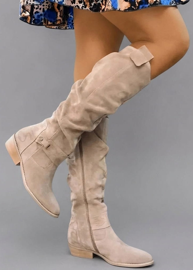 Charlotte suede-look knee-high boots
