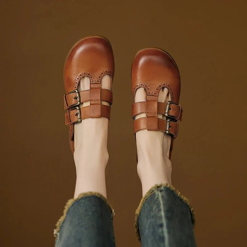 Theodora Mule Heels | Soft Leather, Comfortable Block Heel