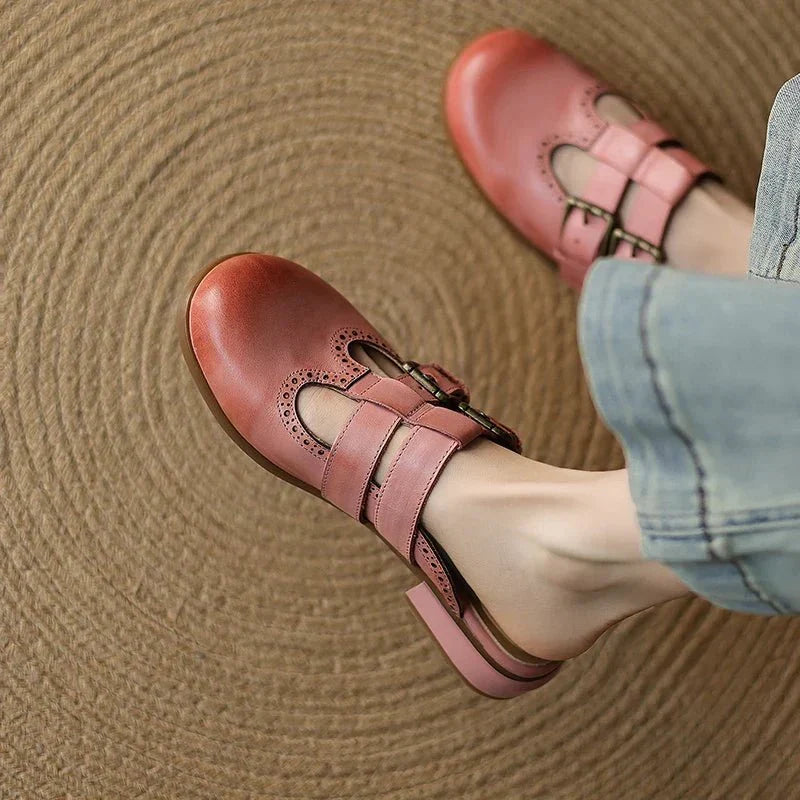Theodora Mule Heels | Soft Leather, Comfortable Block Heel