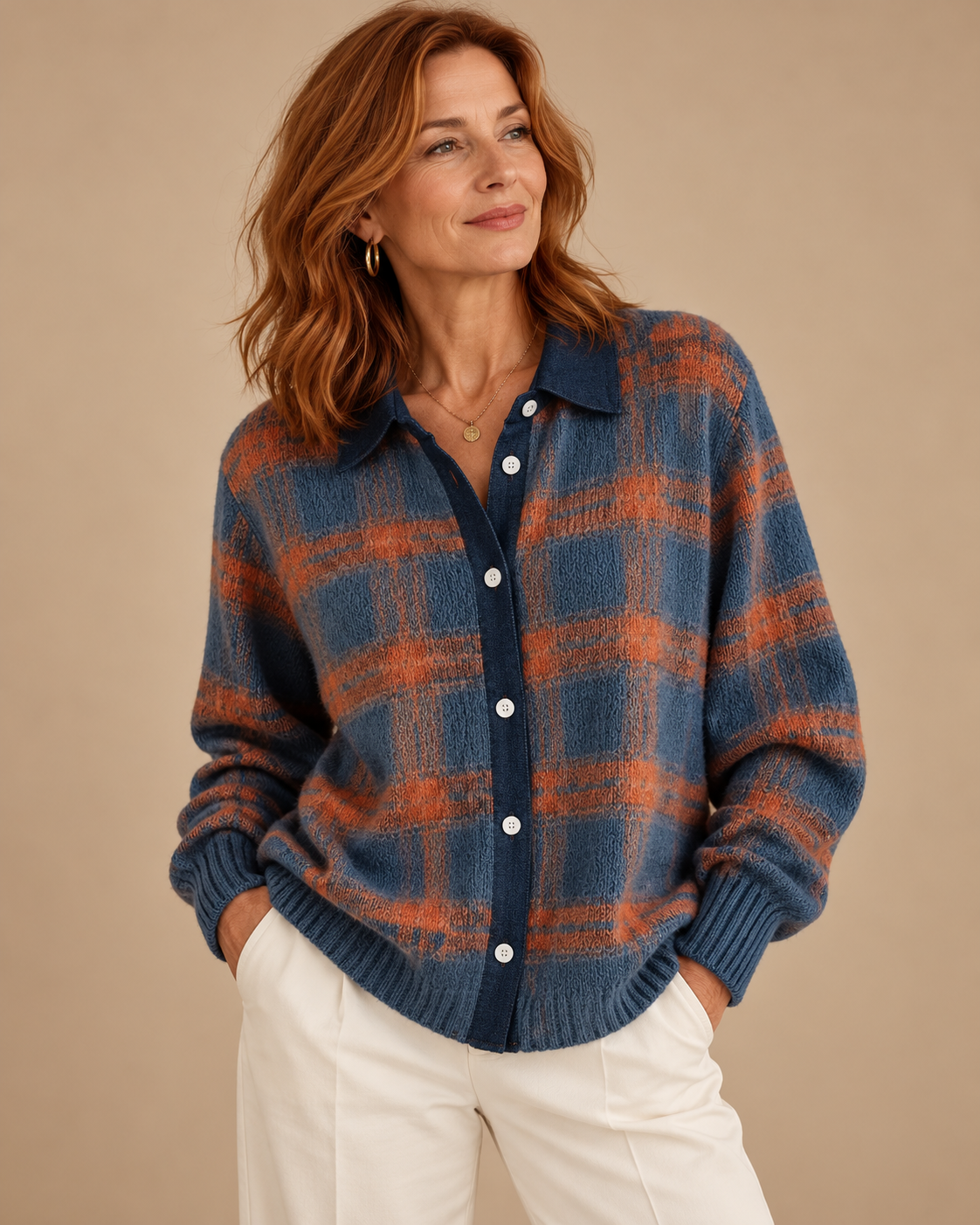 Lumi | Elegant Plaid Cardigan