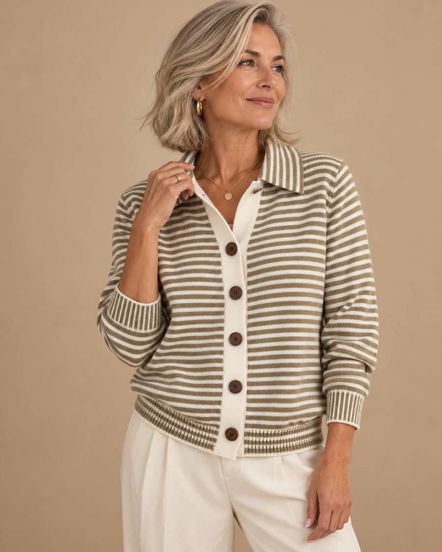 Nola™ Striped Button Cardigan