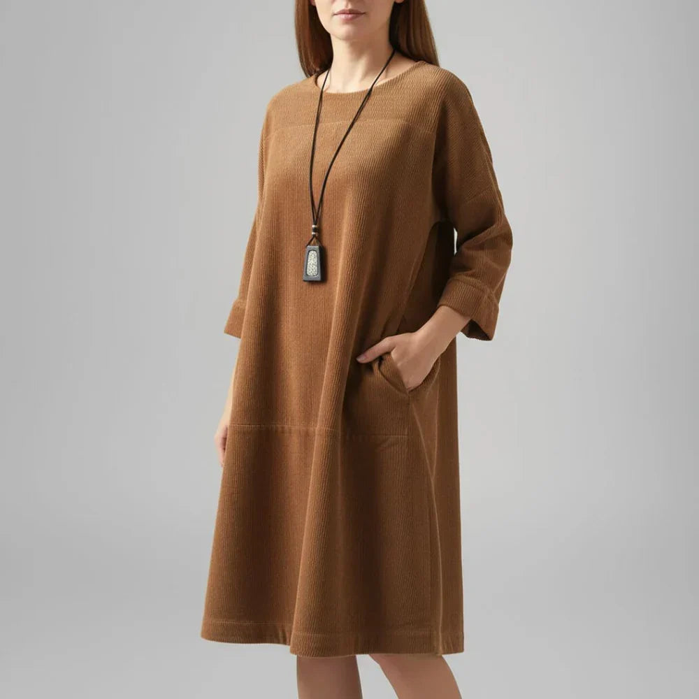 Amy relaxed corduroy midi dress